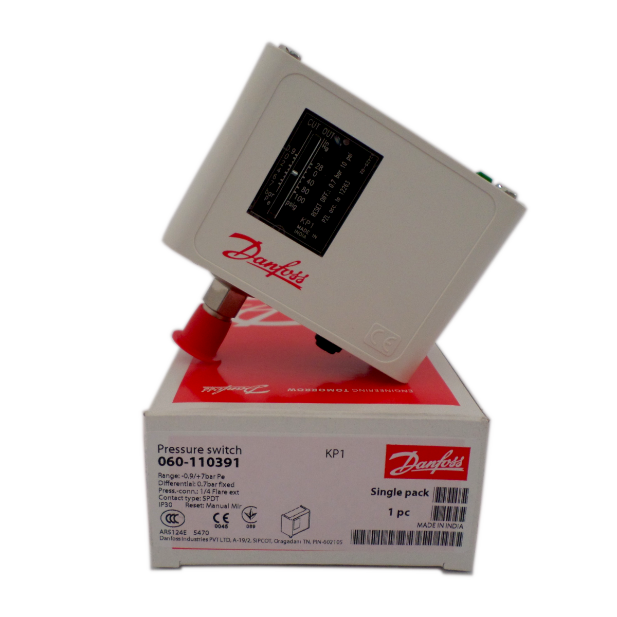 Pressostato Baixa Kp1 Rearme Manual Danfoss 060 110391 (2)