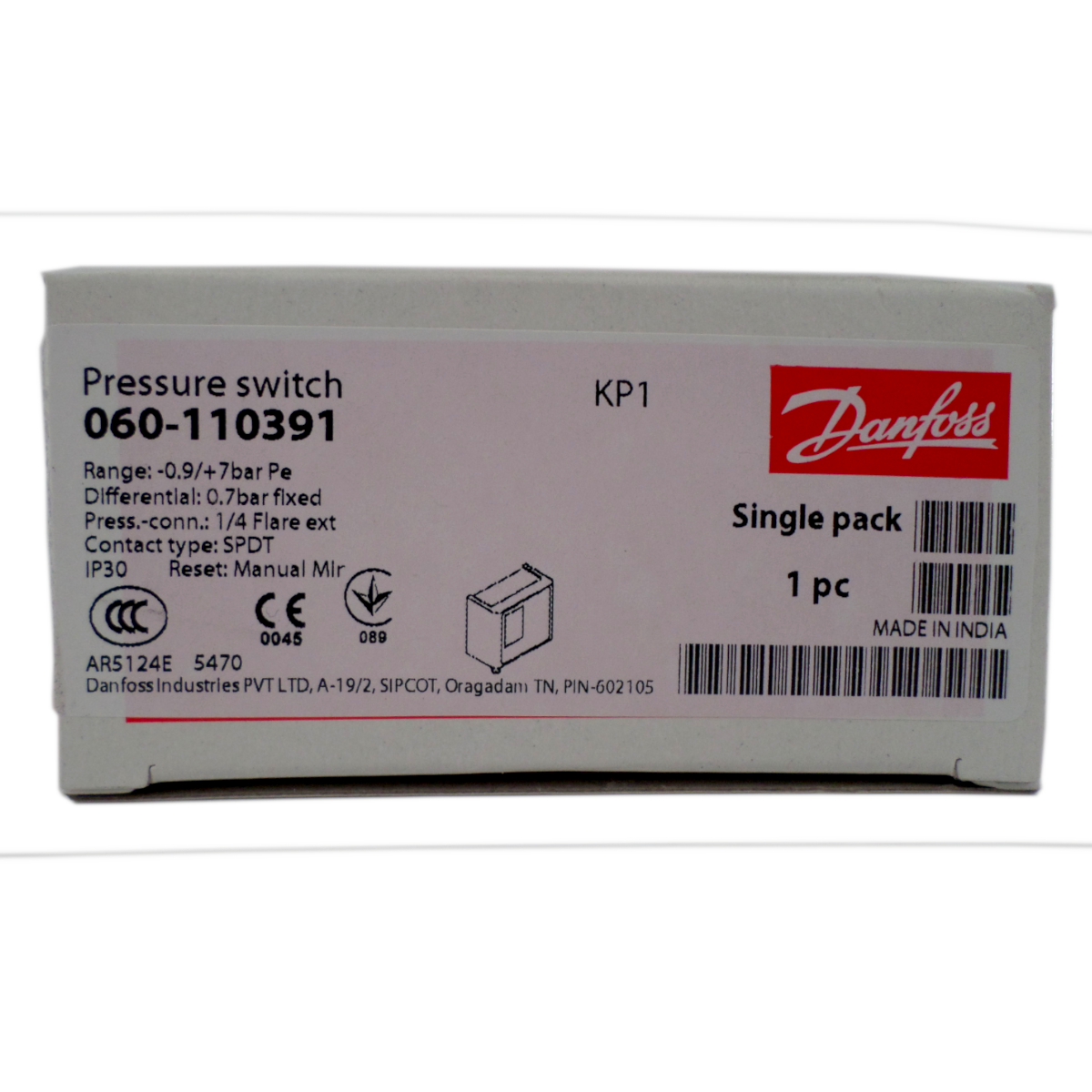 Pressostato Baixa Kp1 Rearme Manual Danfoss 060 110391 (8)