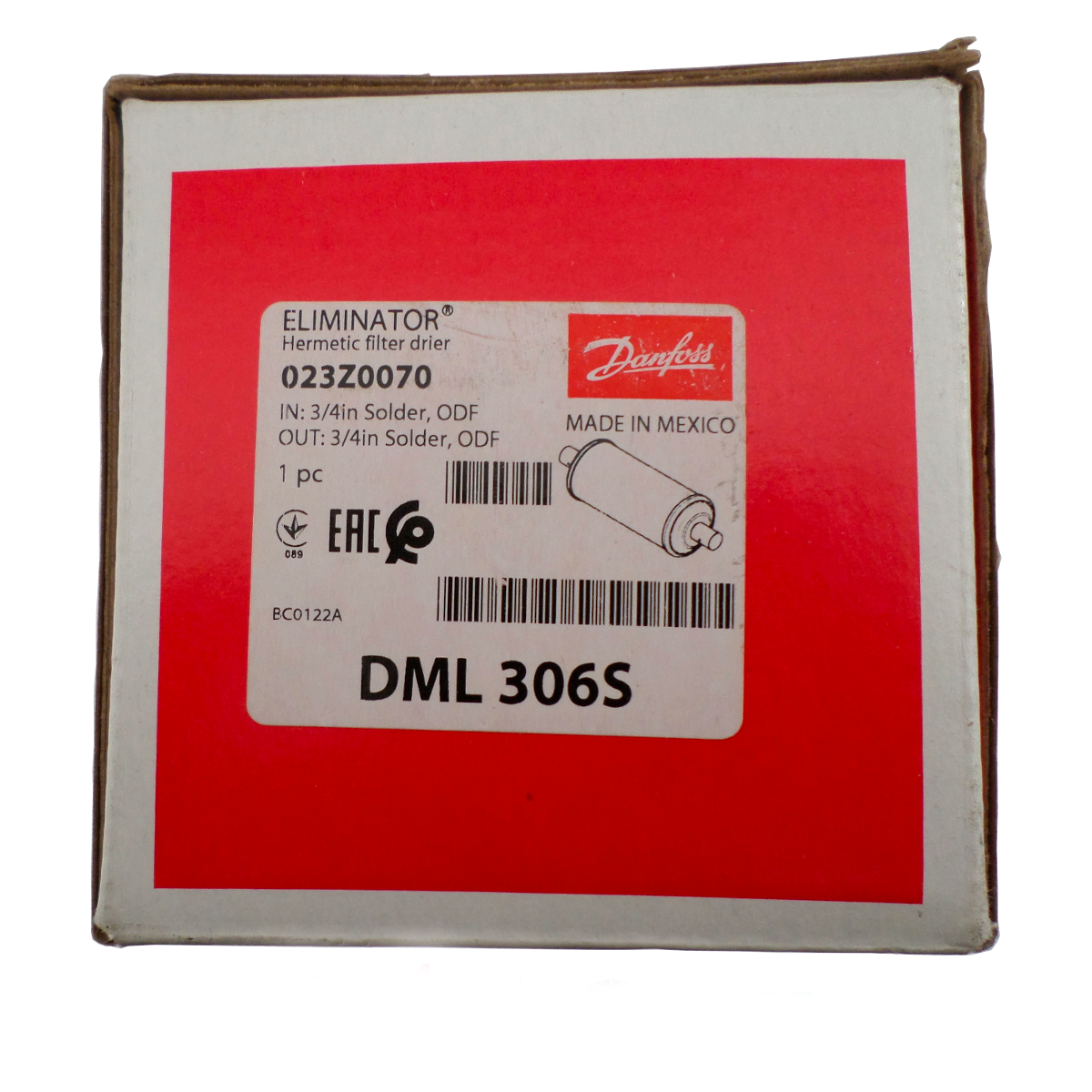 Filtro Secador Dml 306 Solda Danfoss 023z0070 Caixa