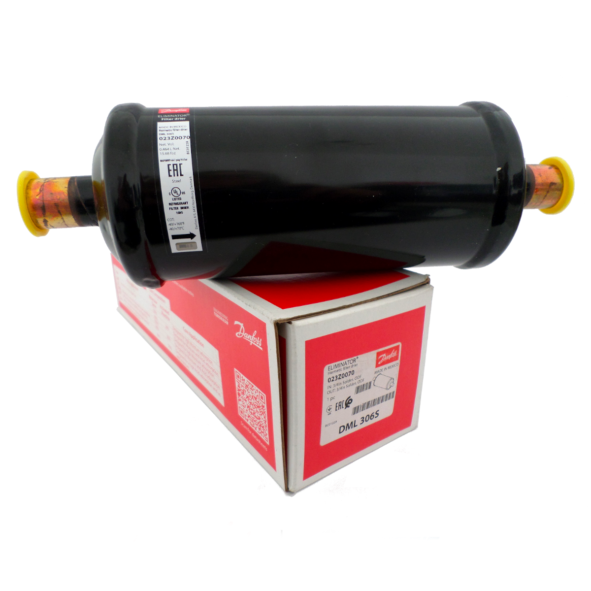Filtro Secador Dml 306 Solda Danfoss 023z0070 Peça Caixa