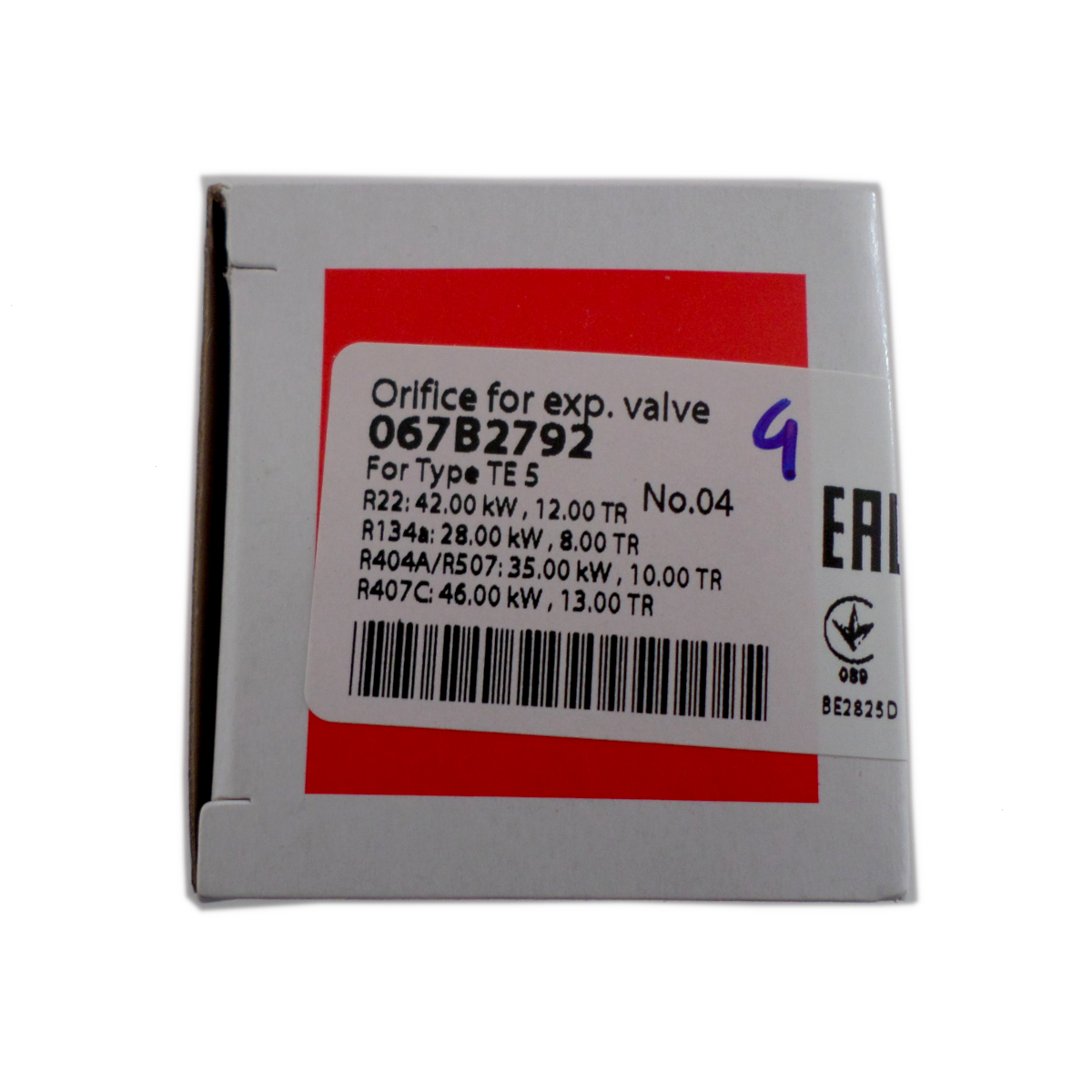 Orificio Nº 4 Para Valvula Expansao T5 Te5 Danfoss 067b2792 (0)
