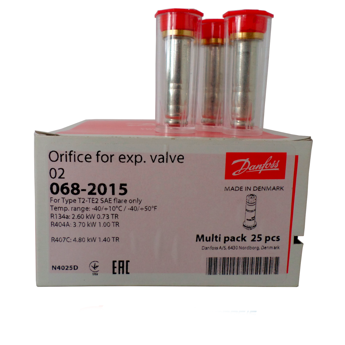 Orifício N° 2 Para Válvula De Exp. T2 Te2 Danfoss 068 2015 Caixa Cód