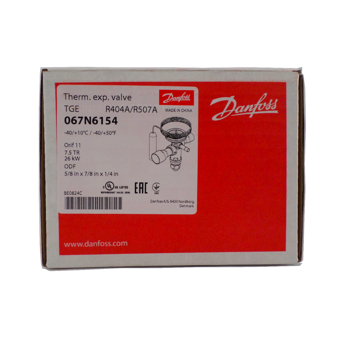 Válvula De Expansão Tge Danfoss 067n6154 Caixa Cód