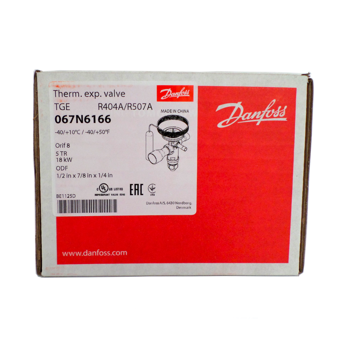 Válvula De Expansão Tges 10 Danfoss 067n6166 Caixa Lateral Com Etiqueta
